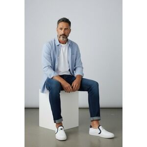 vtg Versace Collection nautical old money Leather Low Top Sneakers 44/US11